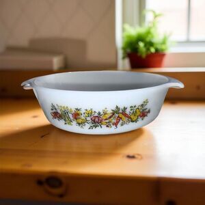 Vintage Fall Harvest Fire King Anchor Hocking 1 qt Casserole Dish